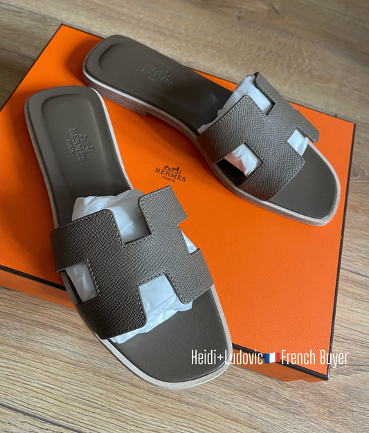 [HERMÈS] Sandals Oran / Étoupe / Size 37