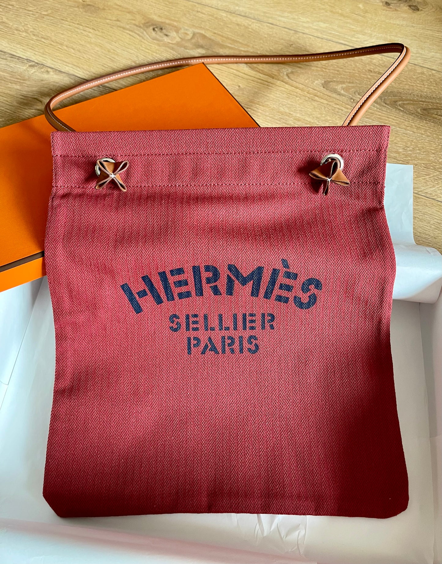 【HERMÈS エルメス】キャンバス・ショルダーバッグ ALINE アリーヌ / Rouge H
